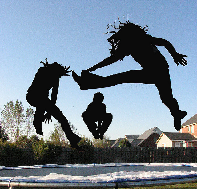 Kids on a trampoline - Image copyright Lauren Manning