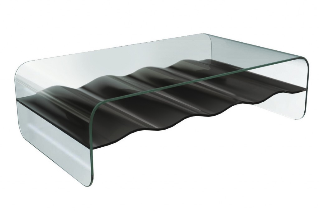 Wave Rectangular Glass Coffee Table